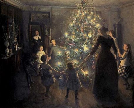 «Glade jul» av Viggo Johansen (1891), Wikipedia 