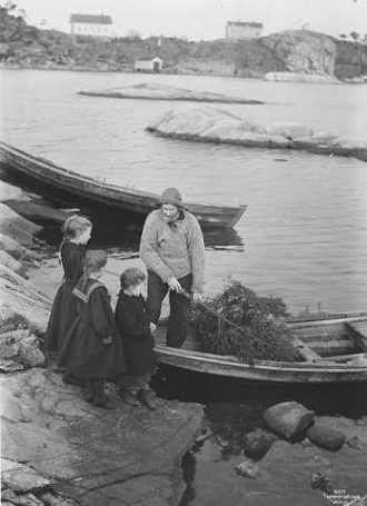 Fiskerens juletre, 1908. Foto: A.B. Wilse, Nasjonalbiblioteket